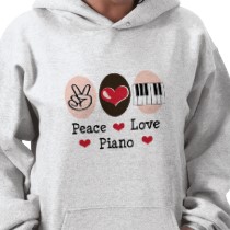 Peace Love Piano Hooded Sweatshirt