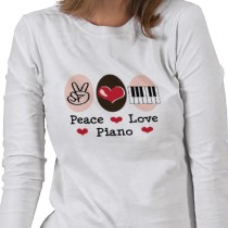 Peace Love Piano Long Sleeve Tee Shirt