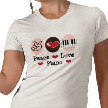 Peace Love Piano Organic T shirt