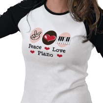 Peace Love Piano Raglan T shirt