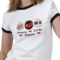 Peace Love Piano Ringer T shirt